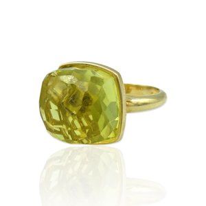 Superoro 18K Yellow Gold Quartz Ring